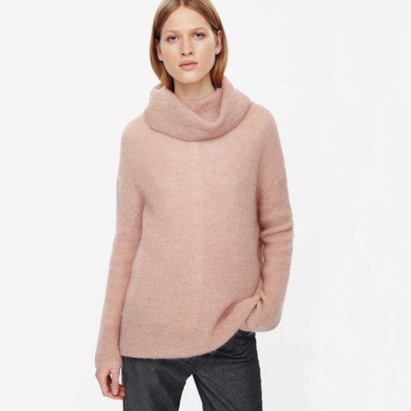 COS Oversized roll-neck Jumper Wool Blend Turtleneck Sweater - Picture 1 of 6